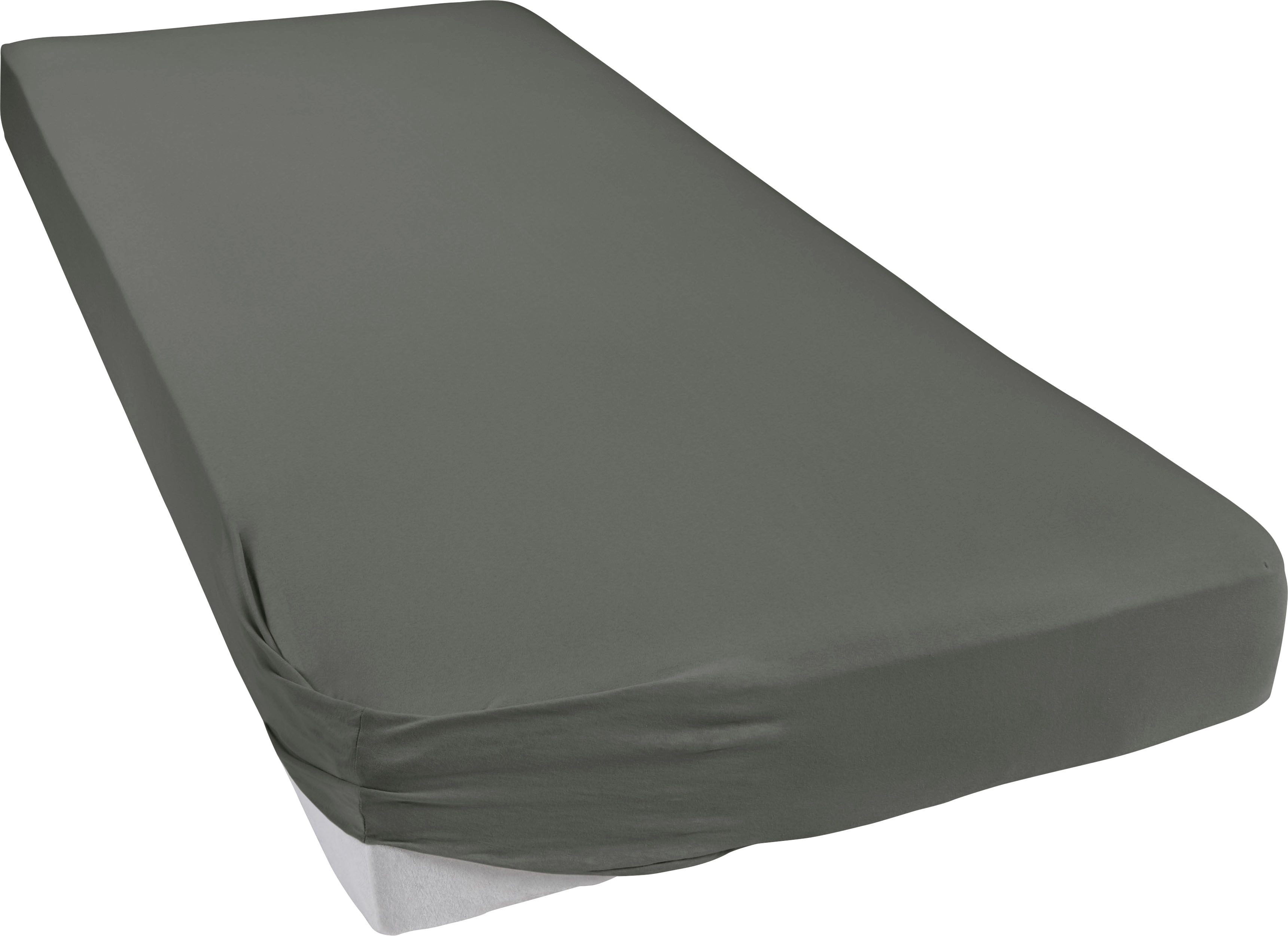 bellana Spannbettlaken bellana Aqua mit Elasthan, 160 g/m², Jersey-Elasthan, Gummizug: rundum, (1 Stück), Spannbetttuch für Matratzen bis 35cm Höhe, bügelfrei, faltenfrei