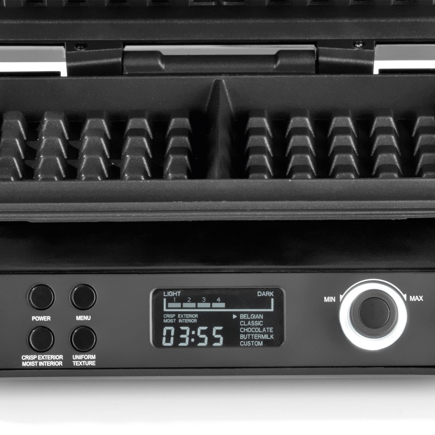 Waffeleisen 5 7 Programme LCD schwarz Midnight Bräunungsstufen N8WERK Edition W, 1600 Waffelautomat Display,