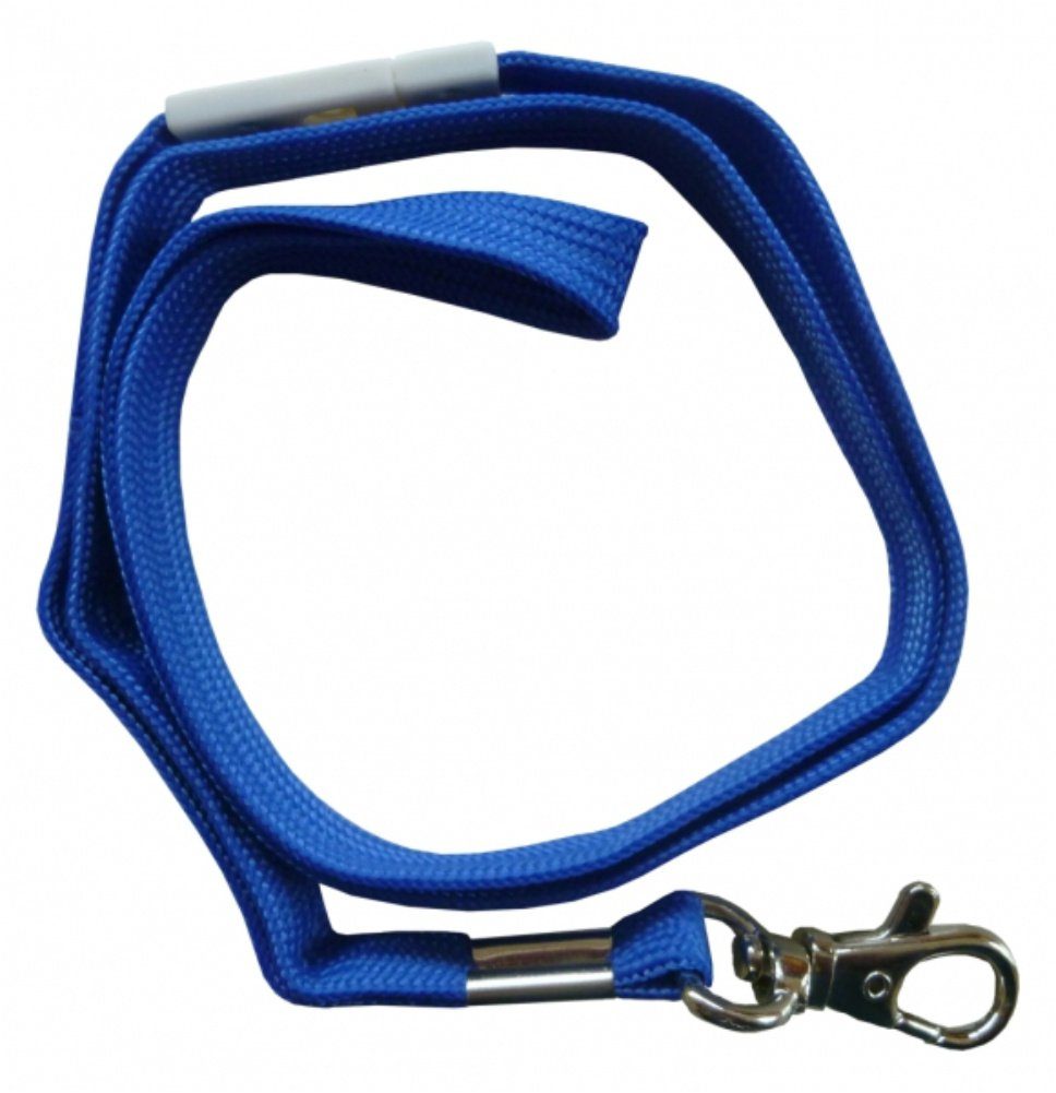 Schlüsselanhänger Blau aus Karabinerhaken und Kranholdt drehbaren Umhängeband Sicherheitsbruchstelle mit (10-tlg), weichem Polyester