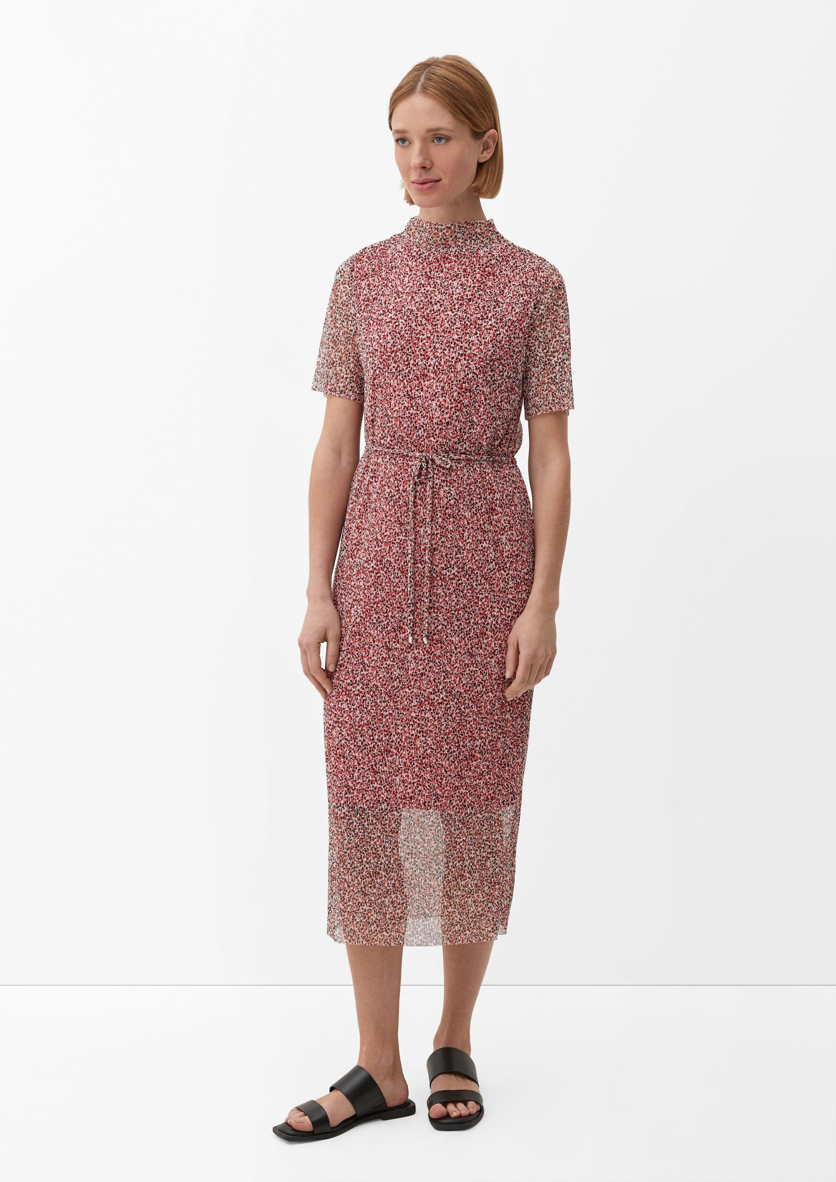 Maxikleid Mesh-Kleid mit Plisseefalten