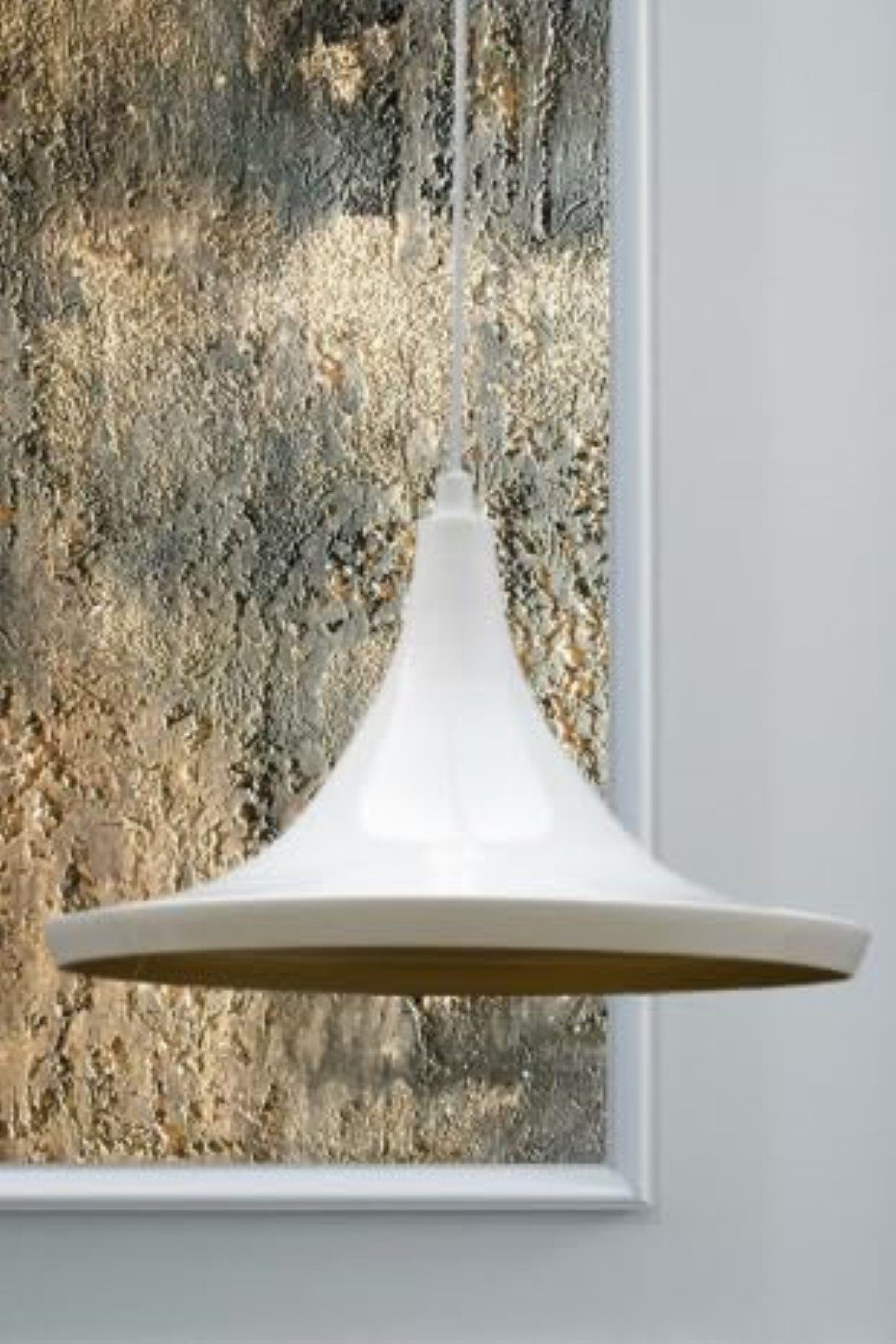 Bamyum Pendelleuchte Bamyum Genisy Pendelleuchte 31 cm Metall E27 Moderne Lampe, ohne Leuchtmittel Weiß