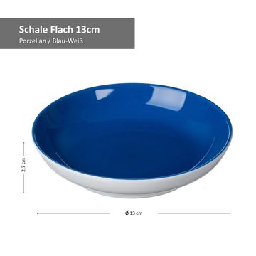 Ritzenhoff & Breker Servierschale 4er Set Schale 13cm flach Indigo-Blau Doppio - Ritzenhoff 64254, Porzellan