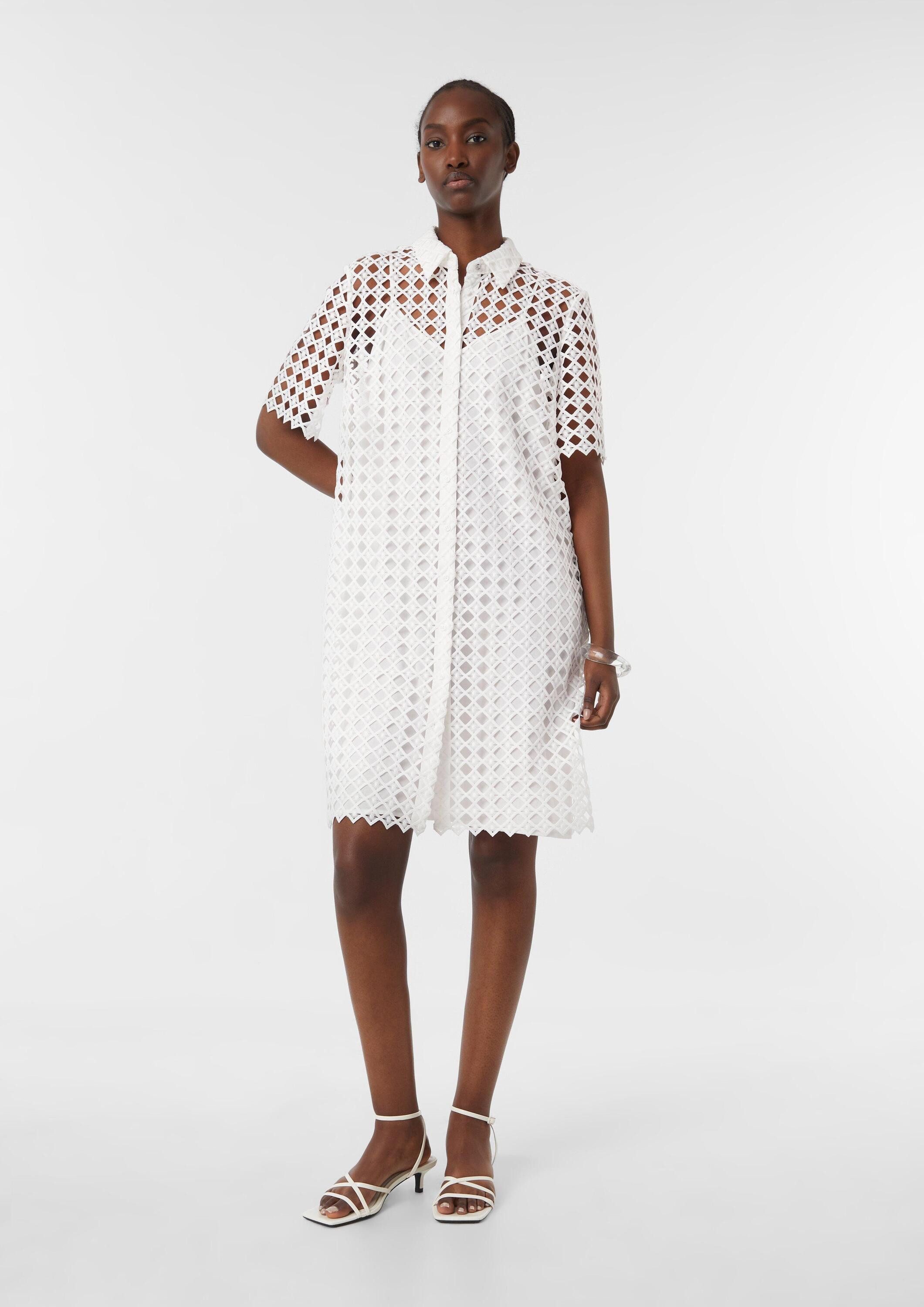 comma Minikleid Kleid Kurzes Kleid aus Spitze mit blickdichtem Futter