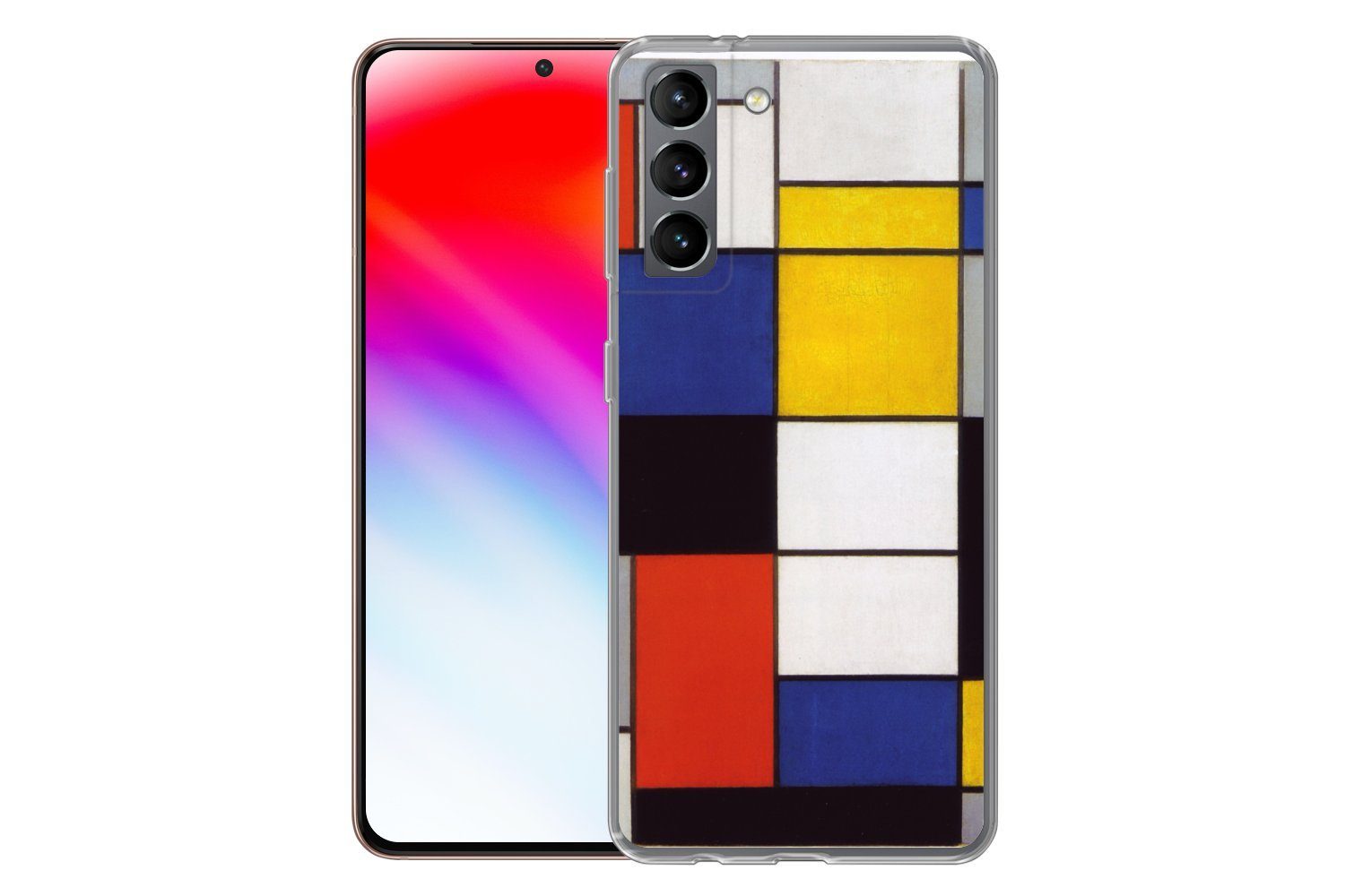 MuchoWow Handyhülle für Samsung Galaxy S21 Komposition A - Piet Mondrian, Phone Case, Silikon, Schutzhülle Dünn