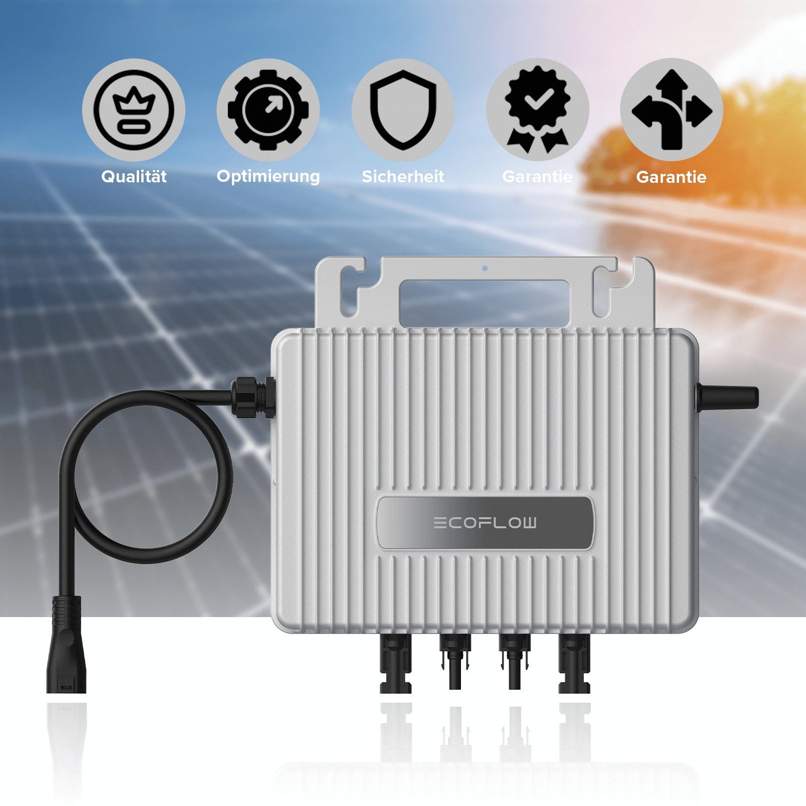 SUNNIVA Wechselrichter EcoFlow Stream Mikro-Wechselrichter 800 W –für Balkonkraftwerk, (Plug-&-Play mit 2× MPPT, IP67, WLAN & Bluetooth, inkl. 5 m Anschlusskabe – Bild 5 von 5