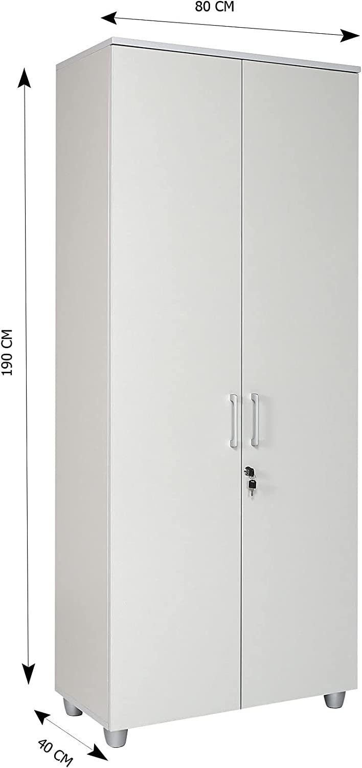 80 cm grau Aktenschrank, 40 190 cm, cm Furni24 Dekor Aktenschrank x x