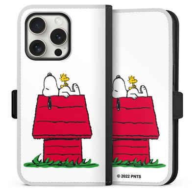 DeinDesign Handyhülle Snoopy Offizielles Lizenzprodukt Peanuts Snoopy and Woodstock Classic, Apple iPhone 15 Pro Hülle Handy Flip Case Wallet Cover
