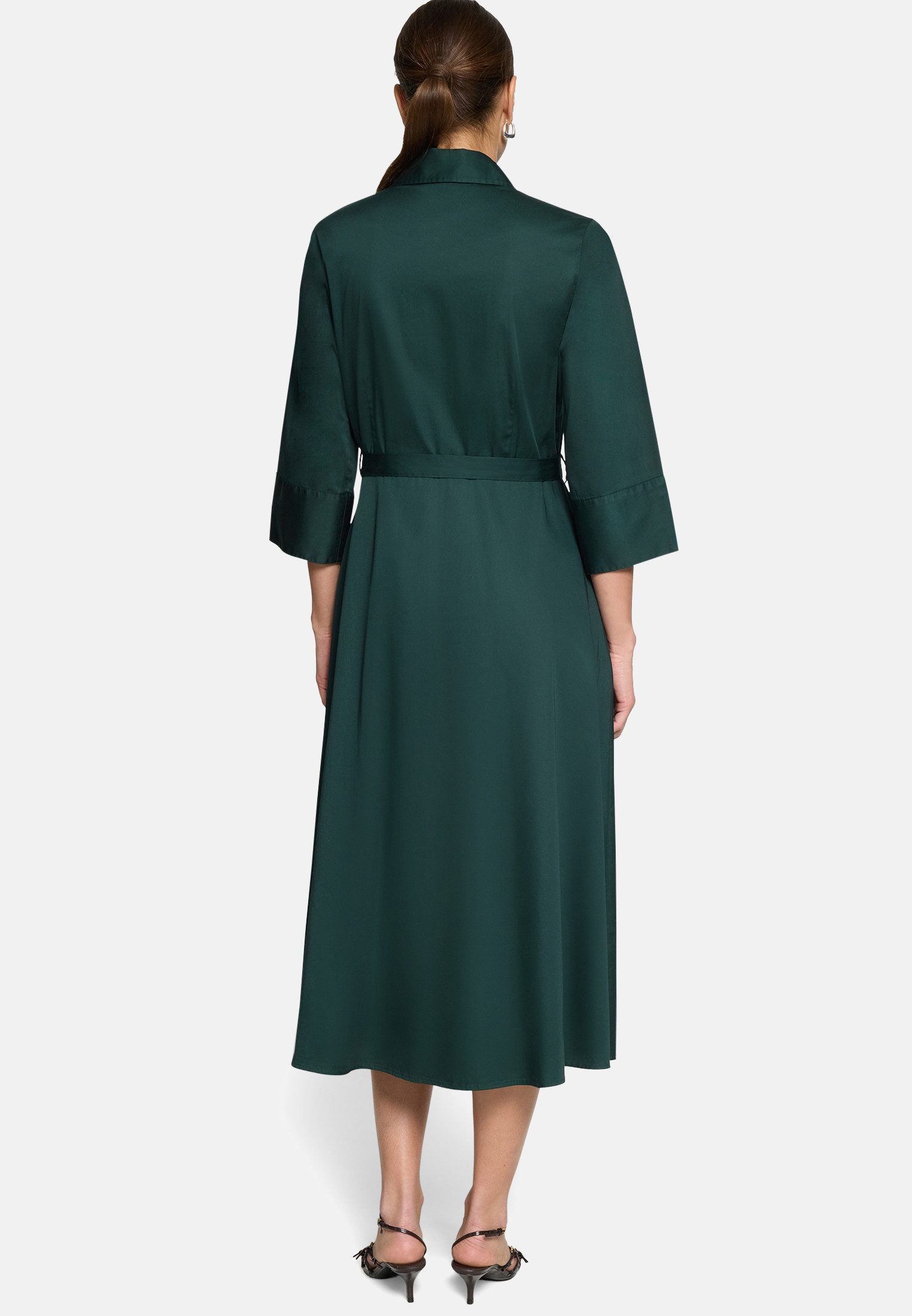 Zero Hemdblusenkleid Damen mit 3/4 Arm Bindegürtel