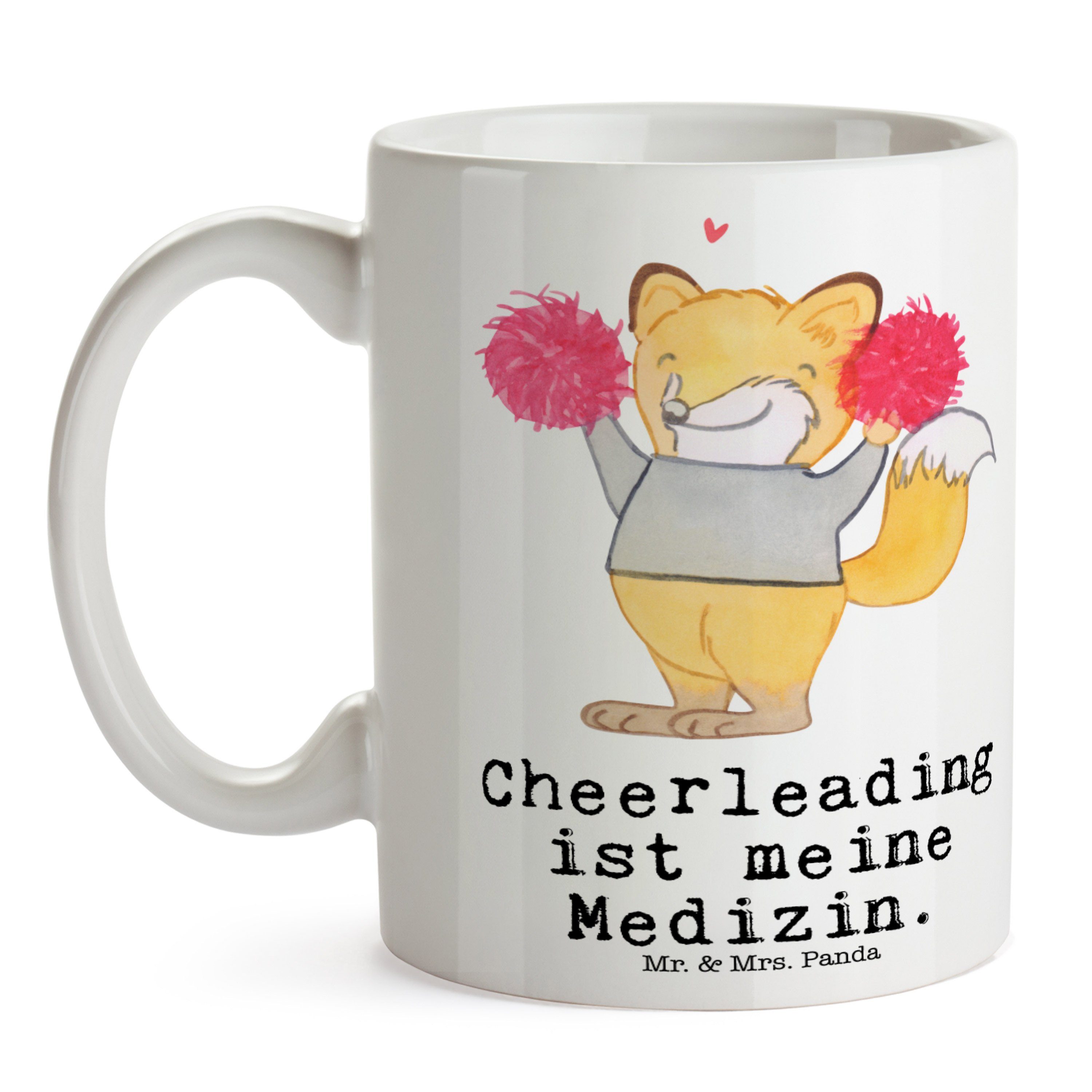 Tasse Cheerleader Mr. - Medizin Auszeichnun, Keramik Panda Kaffeetasse, Mrs. Weiß - Fuchs & Geschenk,