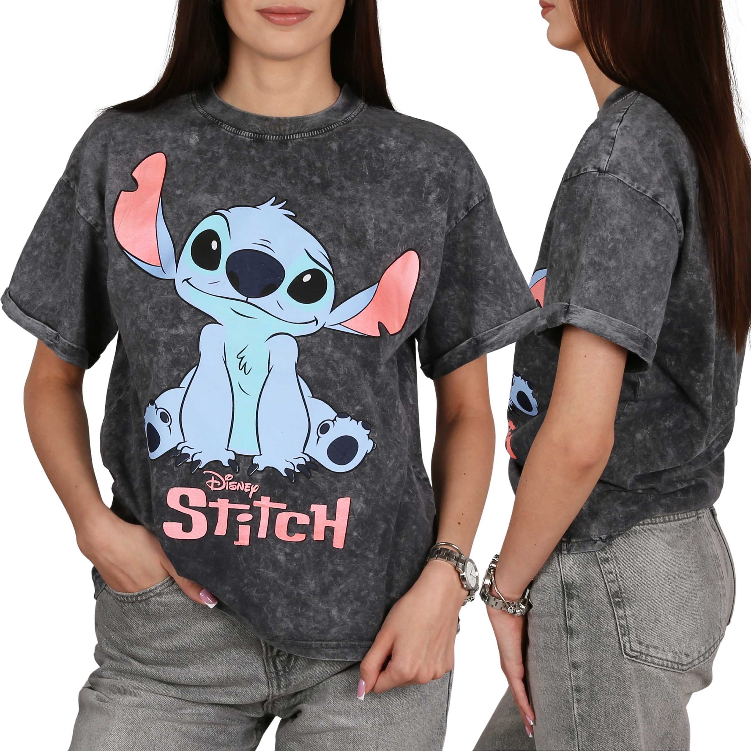 Disney T-Shirt DISNEY Stitch T-Shirt Mädchen, kurzarm, 100% Baumwolle