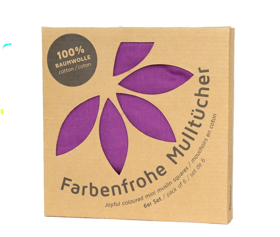 divata Spucktuch 6er Set MINI Mulltücher, 35x35 cm Bunt Klein farbig Baby W günstig online kaufen