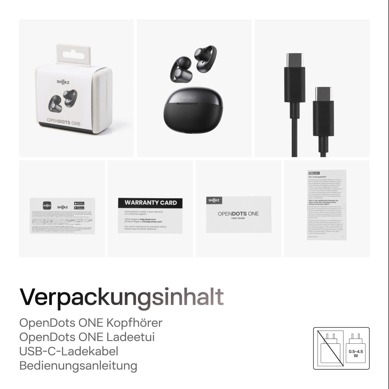 Shokz Shokz OpenDots ONE Bluetooth-Kopfhörer (Active Noise Cancelling (ANC), Open-Ear)