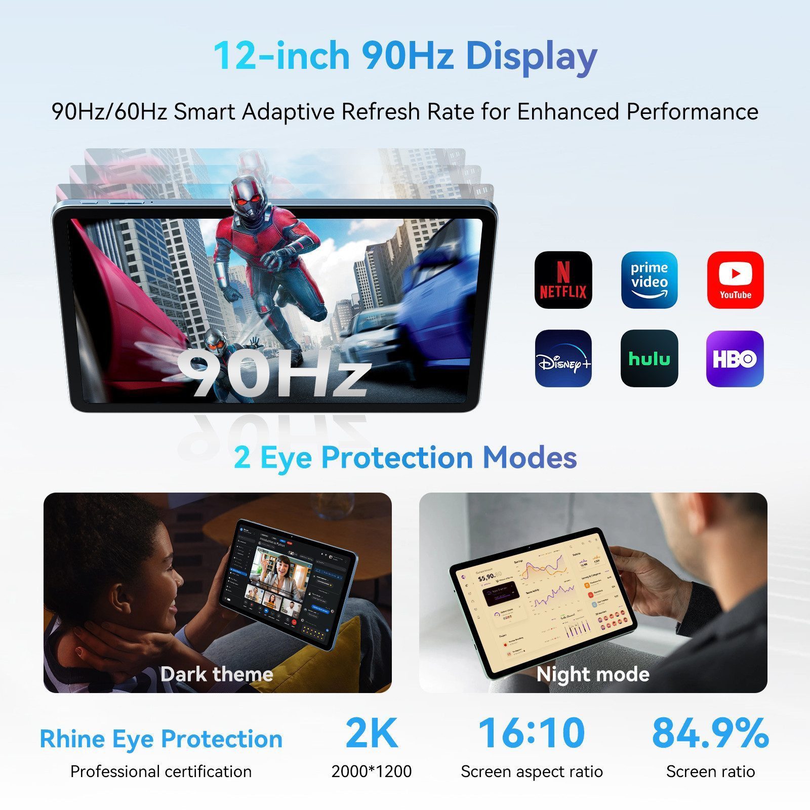 blackview 12'' Mega2wifi, 2K, Android 15 incl. Stift, Schutzhülle Tablet (12", 256 GB, Android 15, 2K, Android 15, 9000mAh, 256GB, AI)