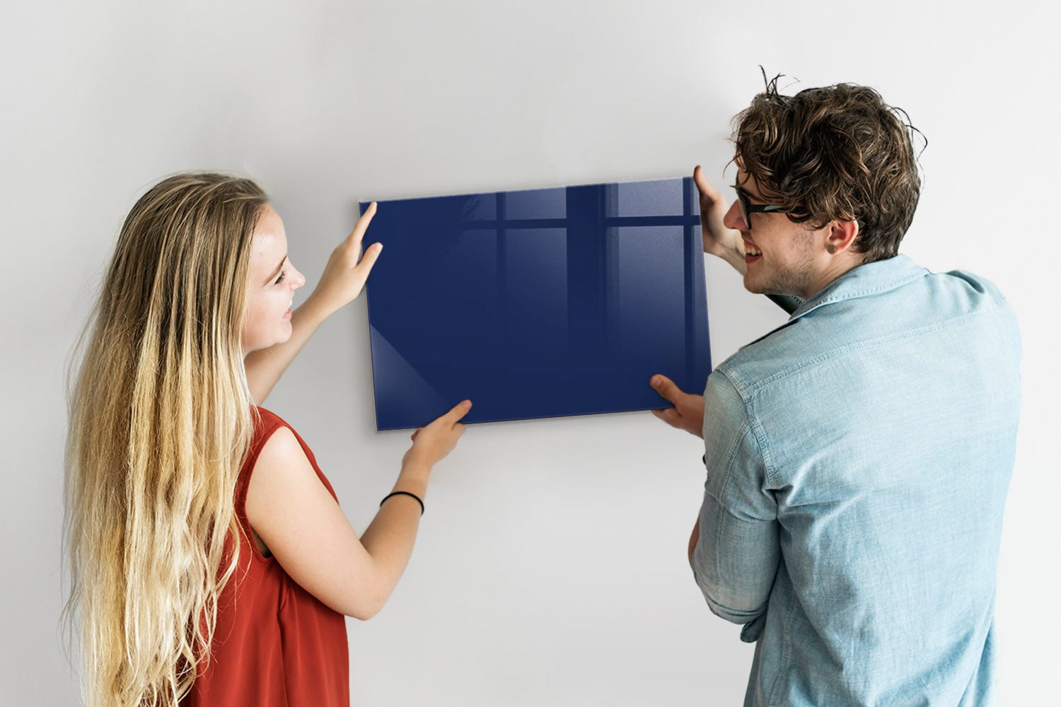 Tulup Magnettafel Glas-Notiztafel Memoboard mit Magneten, Marker und Schwamm