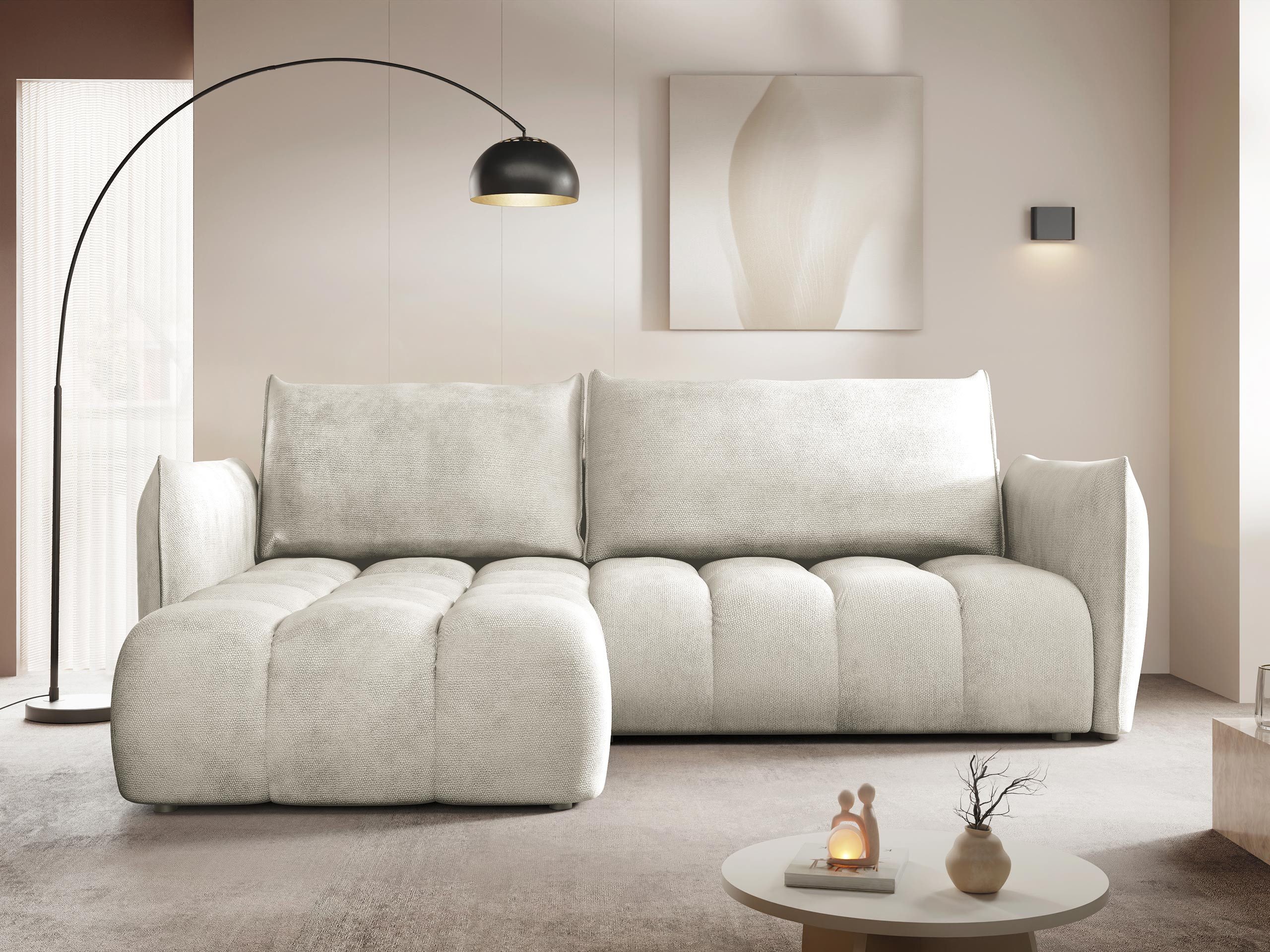 MIRJAN24 Ecksofa Marsala, mit Bettkasten und Schlaffunktion, 245x167x89 cm
