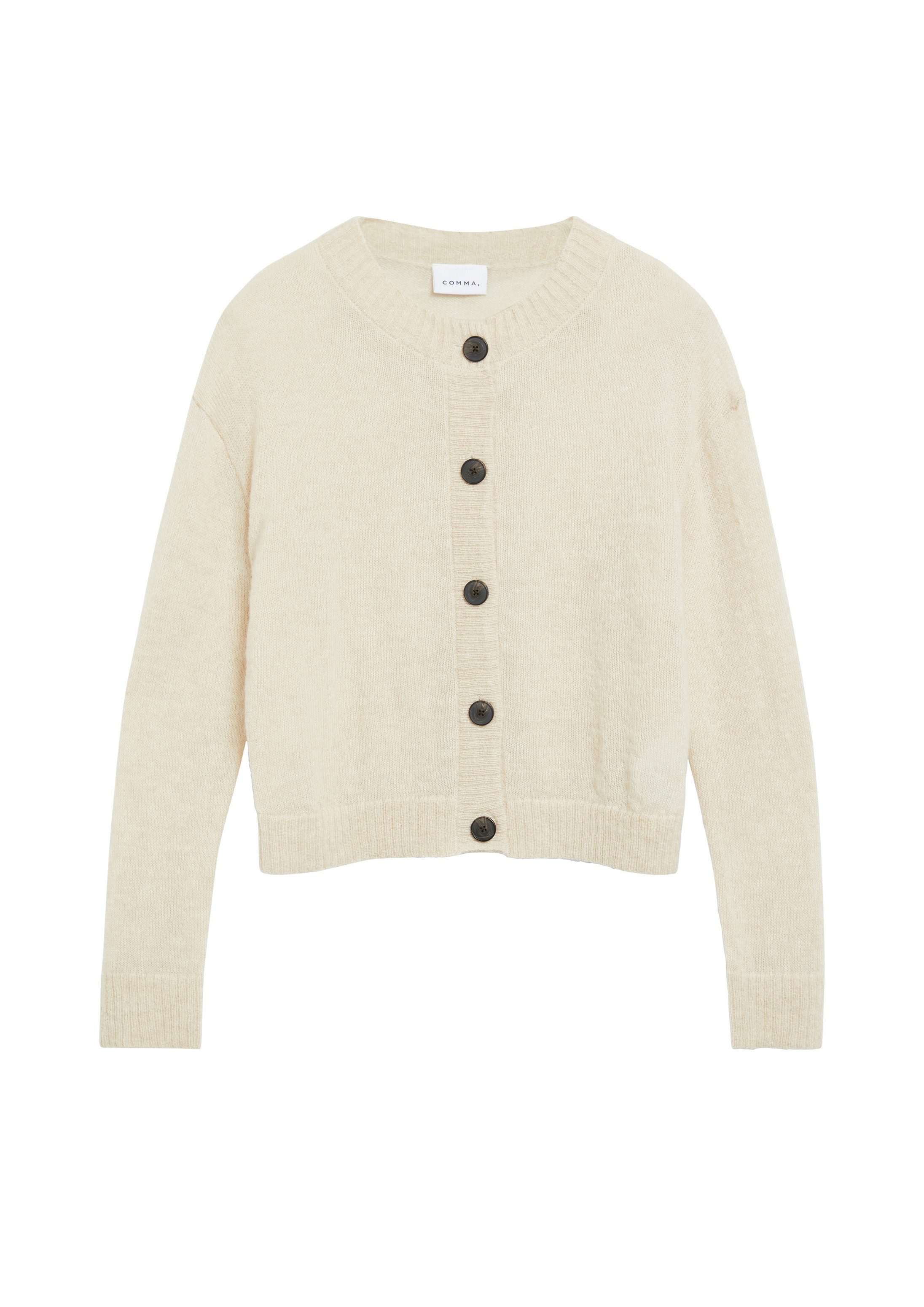comma Cardigan Strickjacke Leichter Cardigan aus Alpakamix