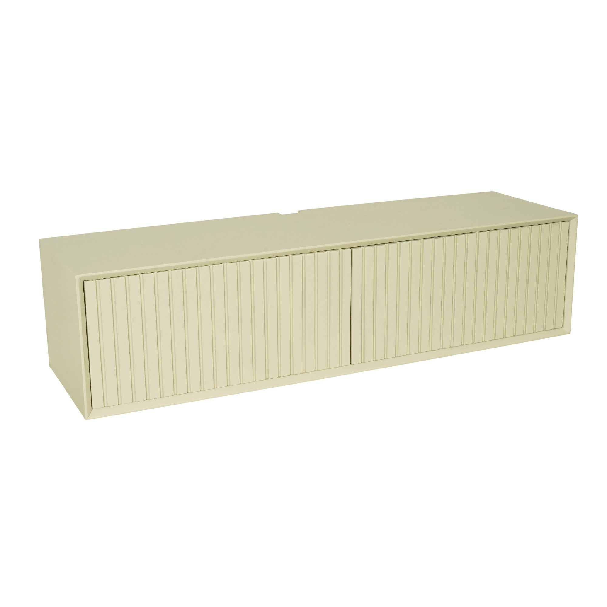 Villa Möbel TV-Board (Packung, 1 St., 1 St. TV Möbel), Mangoholz Sand, Lamellendesign, schwebend mit Pushfunktion