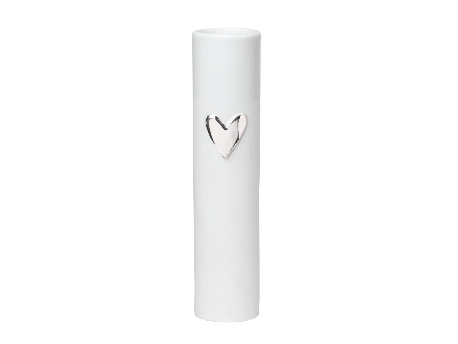 Räder Dekovase Vase Herz silber weiß 17cm (Dekovasen)