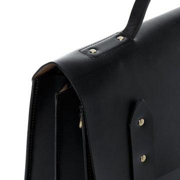 SID & VAIN Laptoptasche »BRIGHTON«, Aktentasche 15,4 Zoll echt Leder Unisex, Aktentasche schwarz