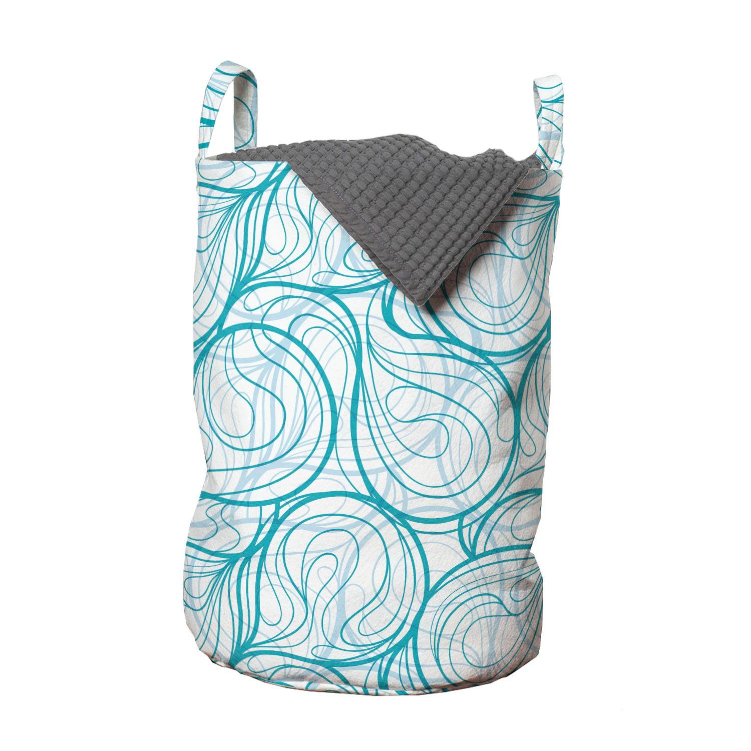 Abakuhaus Wäschesäckchen Wäschekorb mit Griffen Kordelzugverschluss für Waschsalons, Abstrakt Geometrische Muster-Strudel