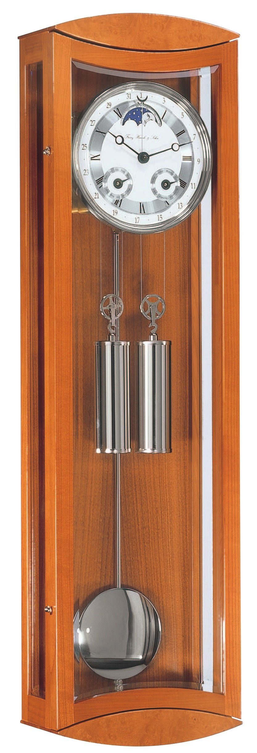 Hermle Pendelwanduhr Wanduhr mit Pendel Vollkalender (Mechanisches Uhrwerk mit Vollkalender)