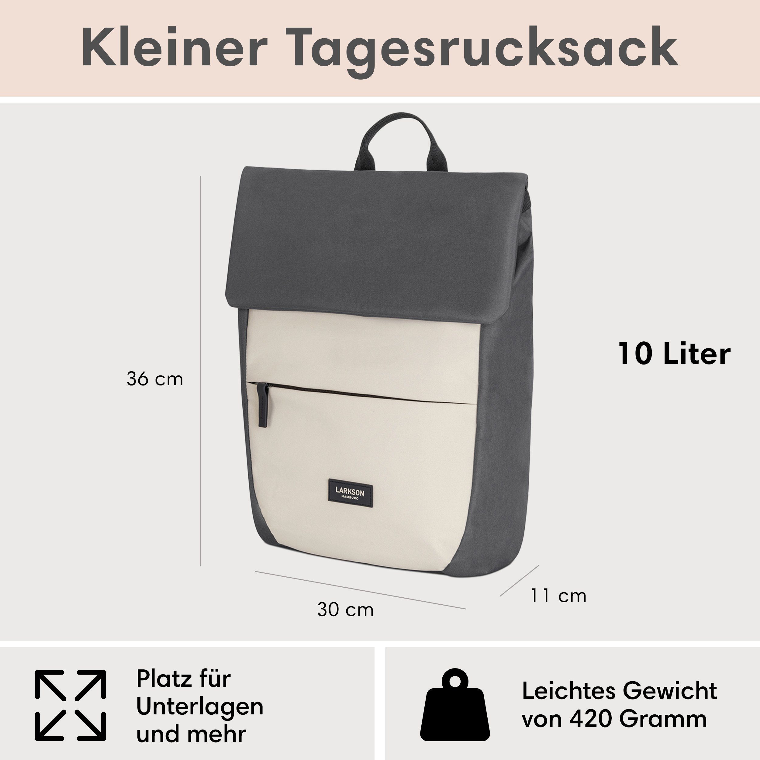 LARKSON Cityrucksack Ronja Laptop Rucksack Damen Herren Klein Elegant, Magnetverschluss, Laptopfach, Wasserabweisend