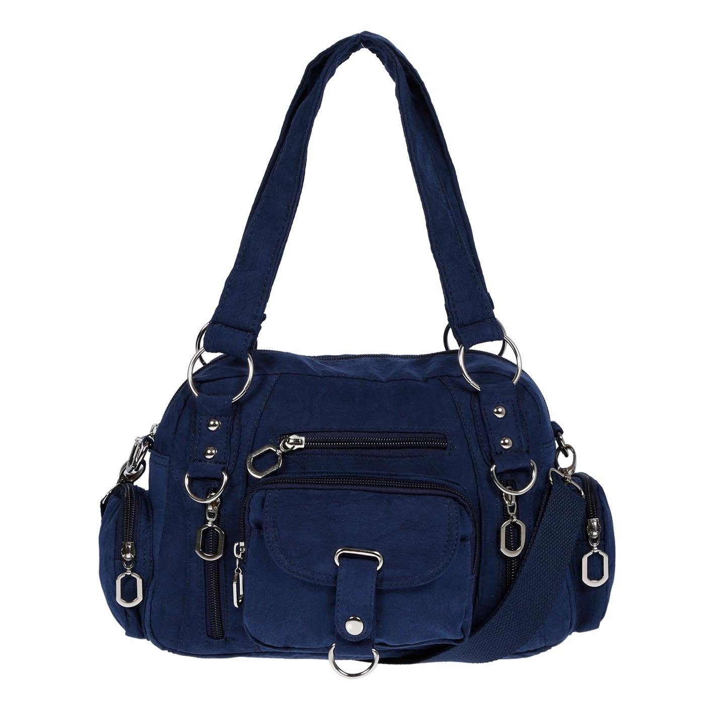 Christian Wippermann Henkeltasche Damenhandtasche Schultertasche Tasche Umhängetasche (1-tlg), Canvas Shopper Crossover Bag
