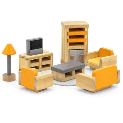 TikTakToo Puppenhausmöbel Schlafzimmer, Kinderzimmer, Küche, Bad, Wohnzimmer für Biegepüppchen