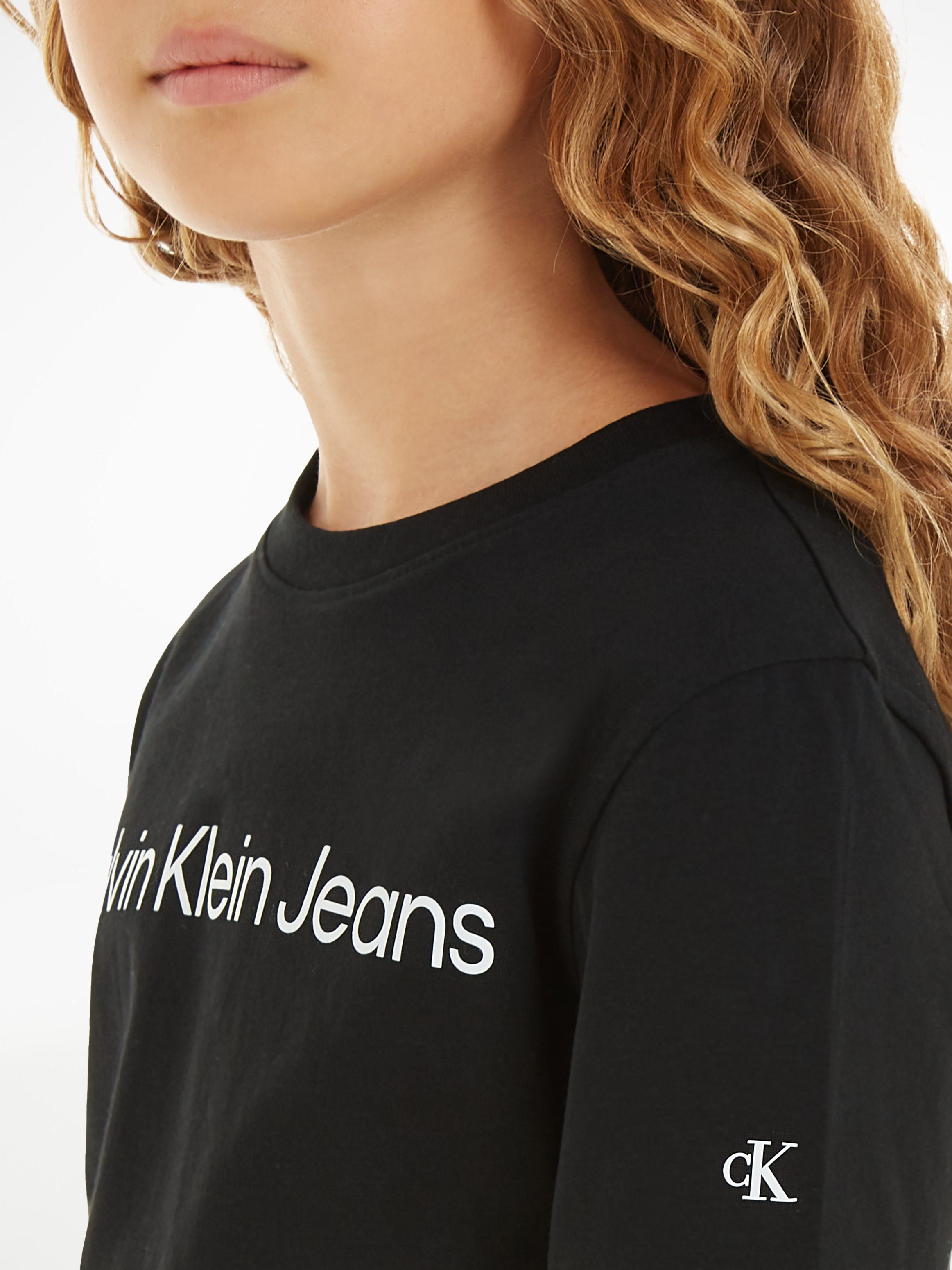 Calvin Klein T-SHIRT mit INST. Sweatshirt SS Ck Logoschriftzug LOGO Jeans Black