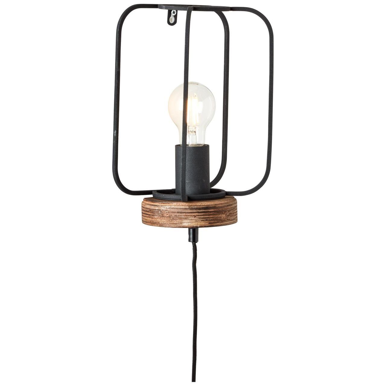 Tosh, Zuleitung 1x Brilliant korund, Wandleuchte Lampe, mit Wandleuchte antik Tosh A6 holz/schwarz