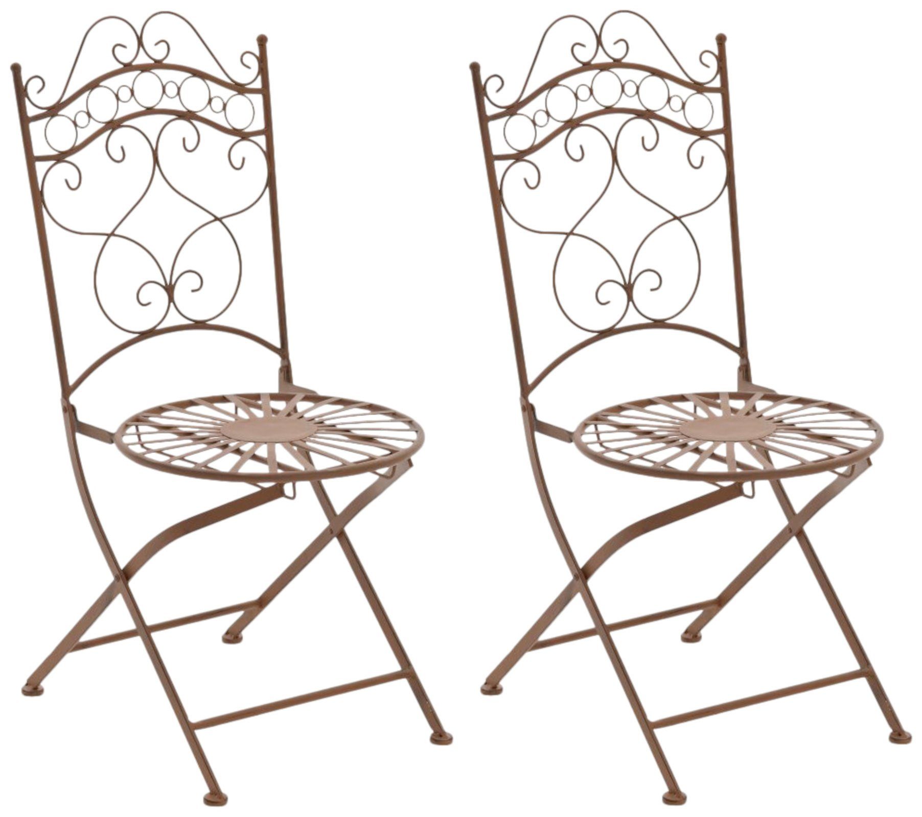 CLP Gartenstuhl Indra (2er Set, 2 St), handgefertigter Eisenstuhl, Outdoor