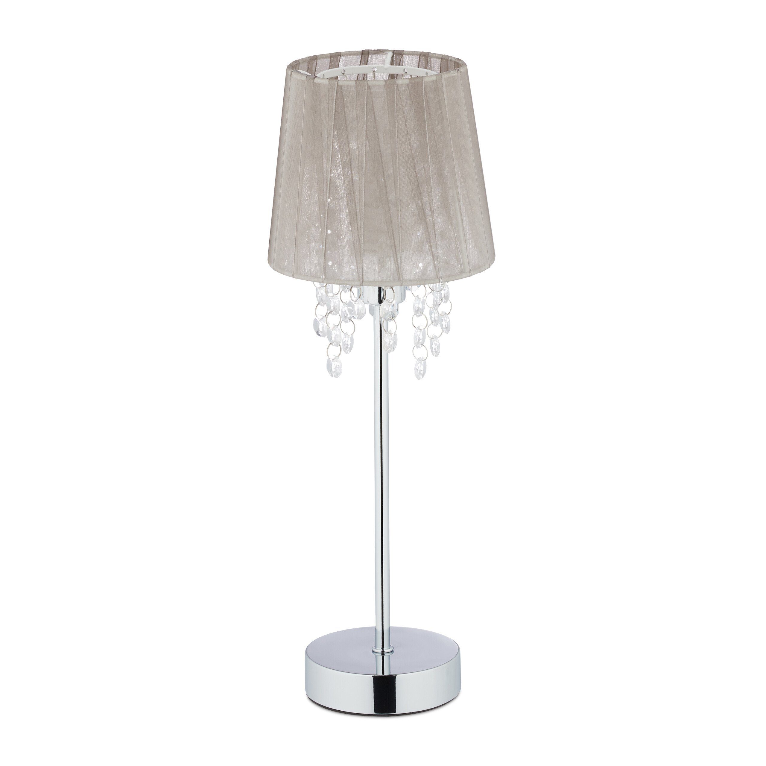 relaxdays Tischleuchte Tischlampe Organza Kristall | Tischlampen