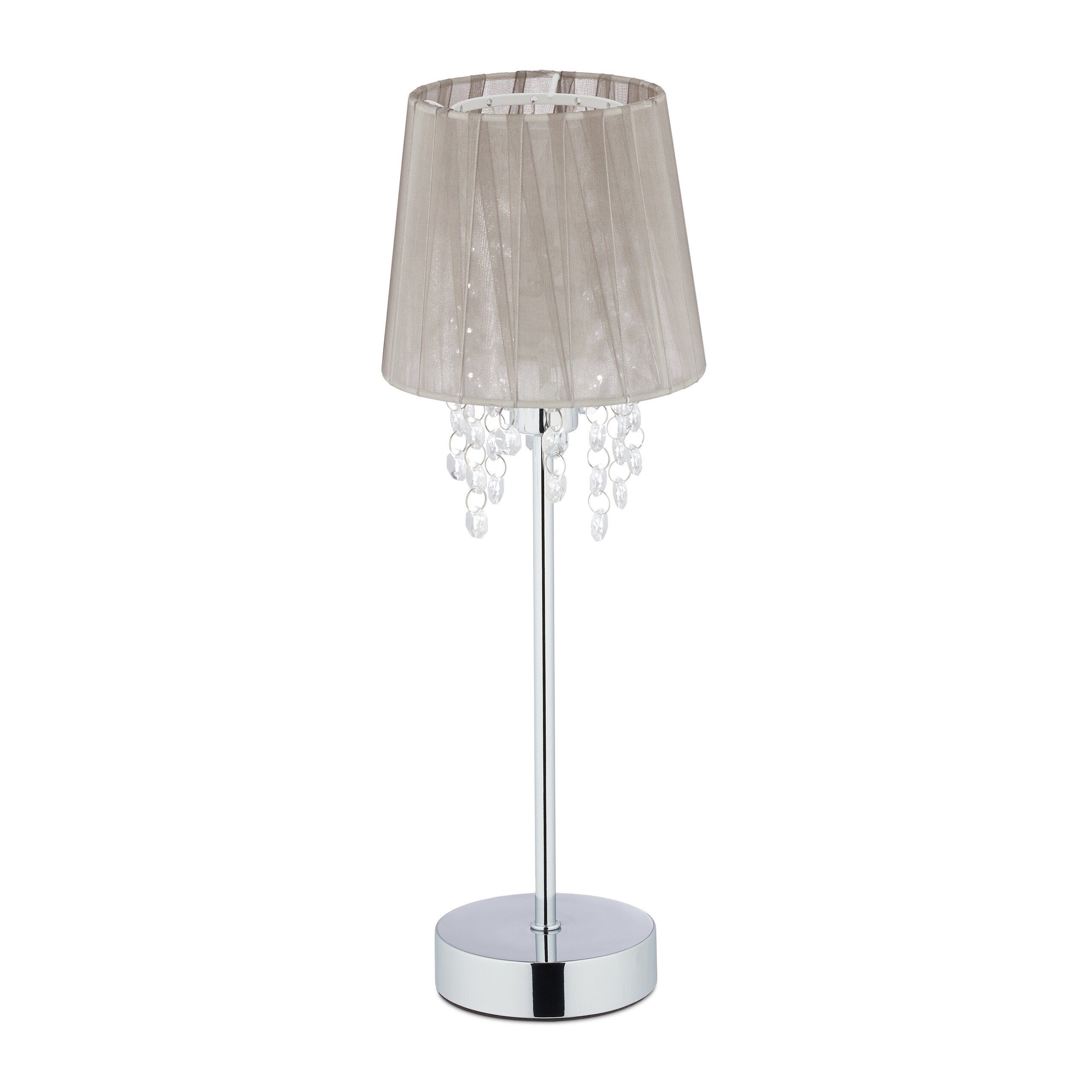 relaxdays Tischleuchte Tischlampe Organza Kristall