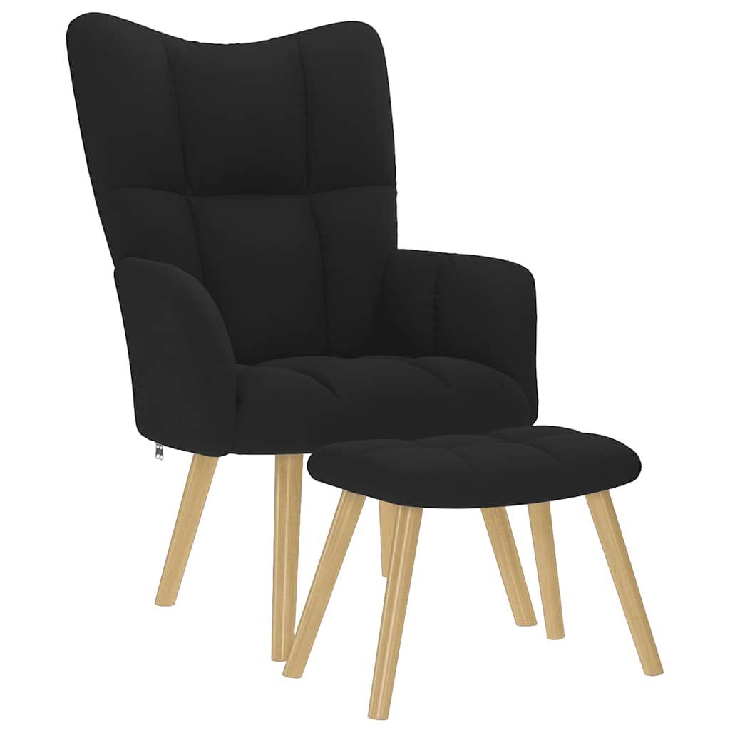 vidaXL Sessel Relaxsessel mit Hocker Schwarz Stoff (1-St) günstig online kaufen