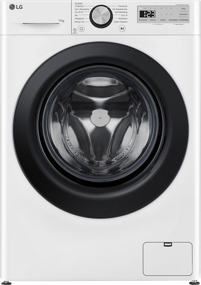 LG Waschmaschine Serie 5 F4WR4911P, 11 kg, 1400 U/min, Kindersicherung, AuqaStopp, Wasserschutzsystem, AuqaLock