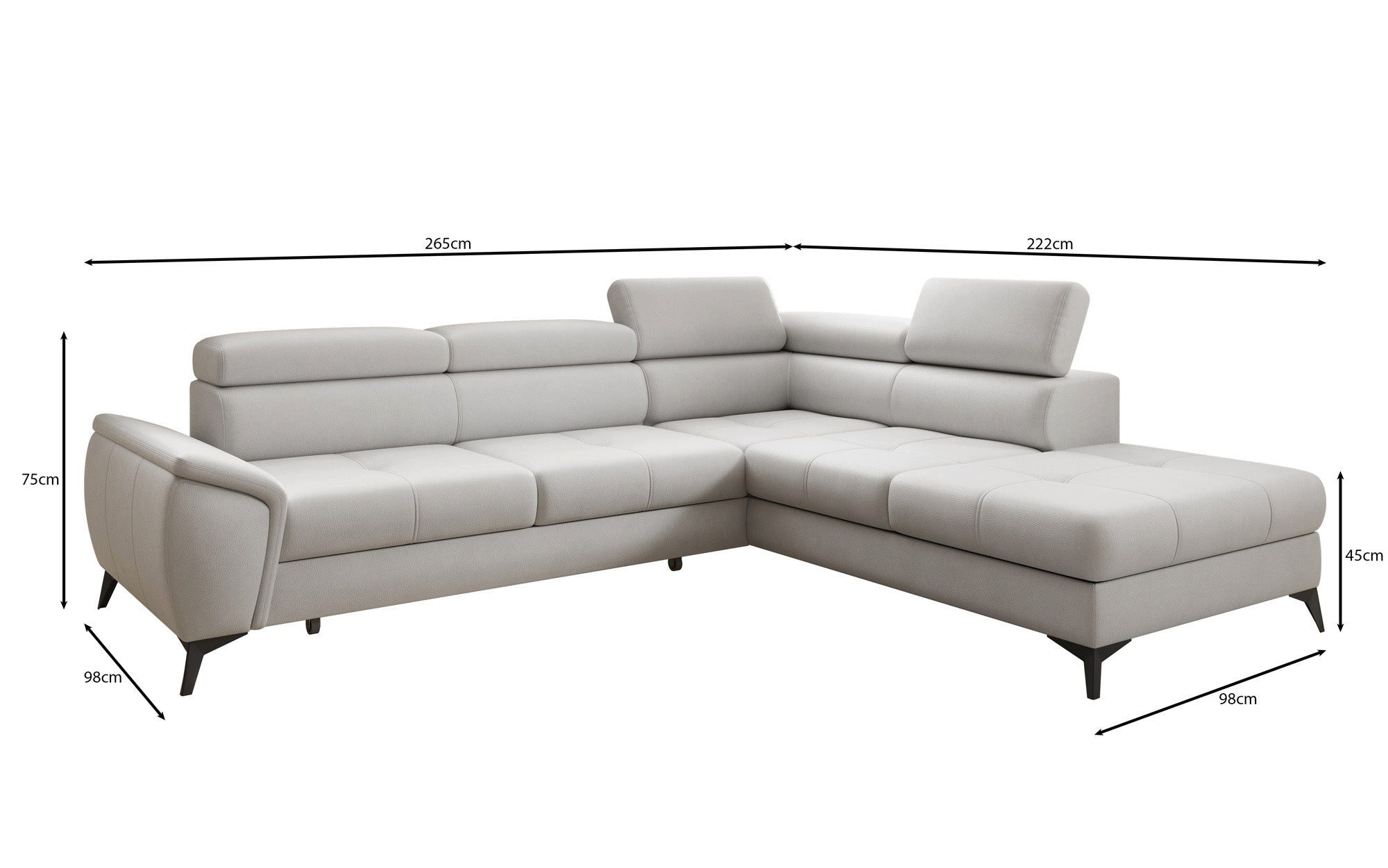 Luxusbetten24 Schlafsofa Designer L Sofa Aveline in Echtleder, mit Schlaffunktion und Stauraum