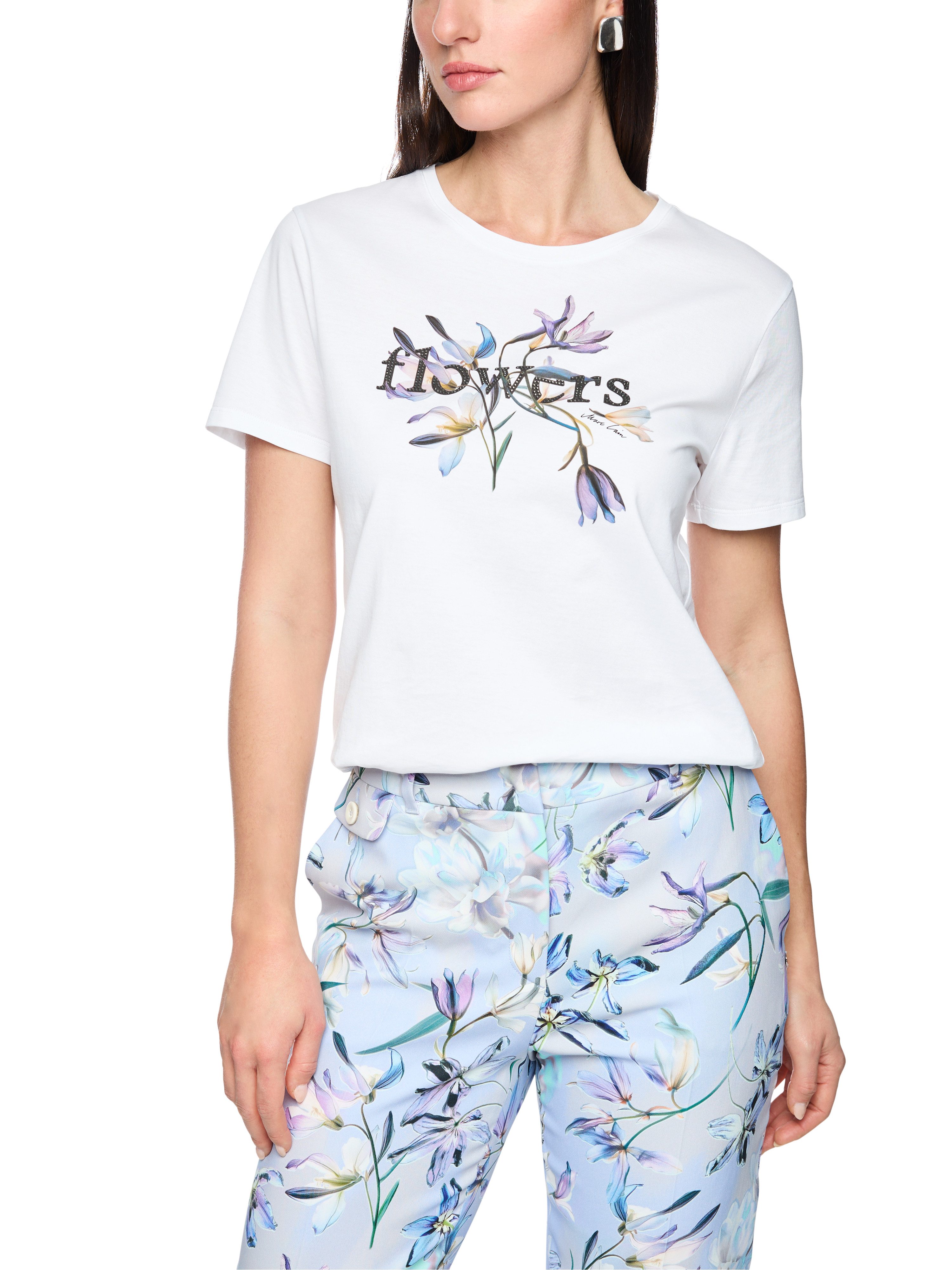 Marc Cain T-Shirt Serene Hues Premium Damenmode mit Aufdruck, Rundhals