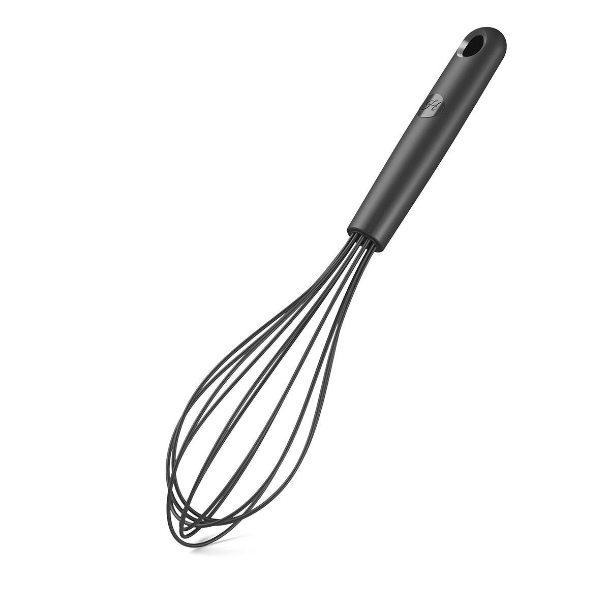Hoffmann Germany Schneebesen Küchenhelfer Silikon Edelstahl 29 cm anthrazit, Edelstahlkern, kratzerfrei, 200°C, spülmaschinenfest