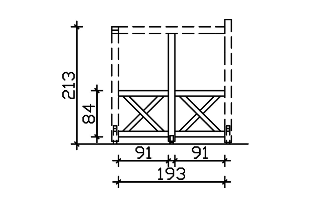 Thumbnail - Skanholz Carport-Seitenwand Andreaskreuz, BxH:193x210 cm, freistehehend