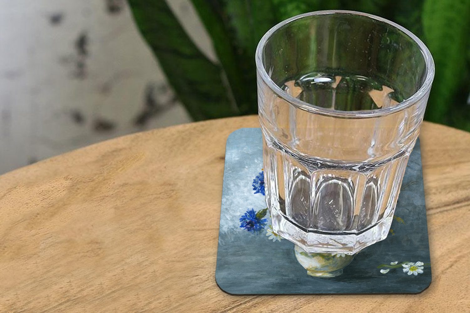Tischuntersetzer, von für Zubehör Kornblumen 6-tlg., einer Tasse Glasuntersetzer, in Glasuntersetzer Vase, mehreren Eine Gläser, Korkuntersetzer, Illustration Untersetzer, MuchoWow