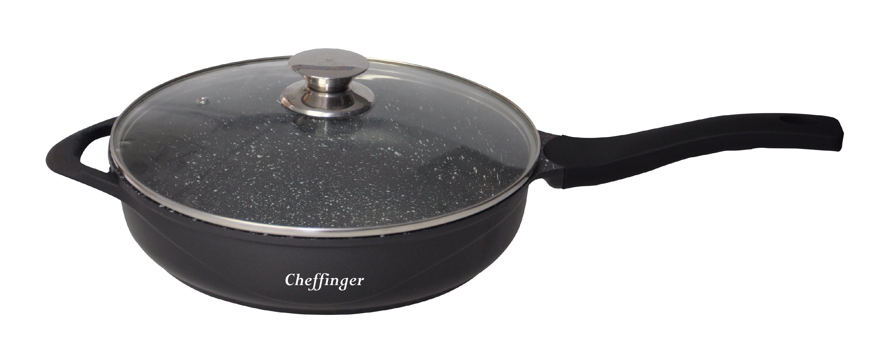 Cheffinger Grillpfanne, Aluminiumguss (1-tlg), Induktionsgeeignet, ø28 cm, Aluminiumguss