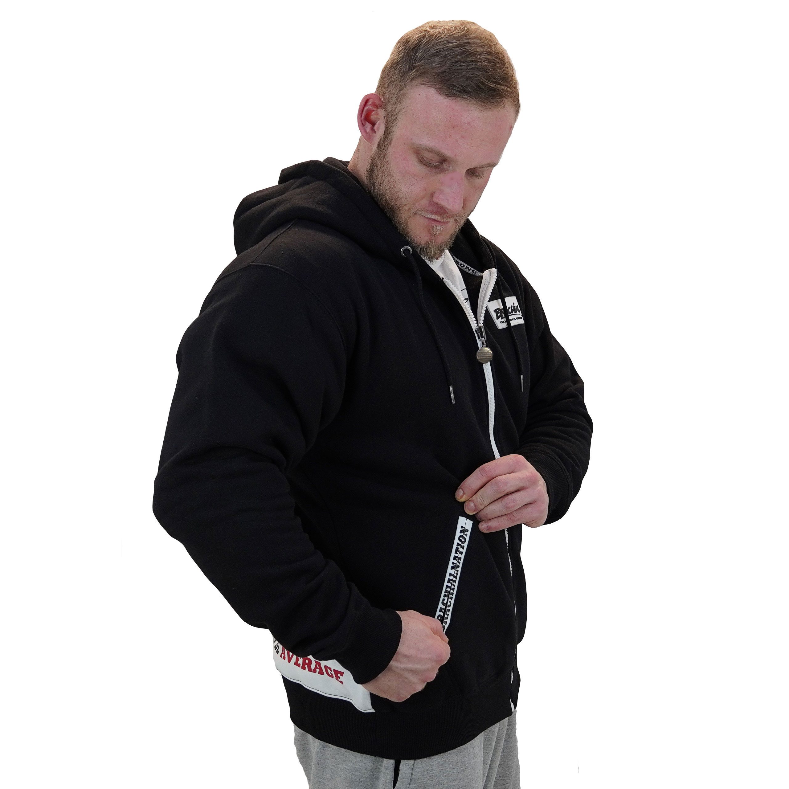 BRACHIAL THE LIFESTYLE COMPANY Kapuzensweatjacke Brachial Zip-Hoody "Rude" schwarz 3XL