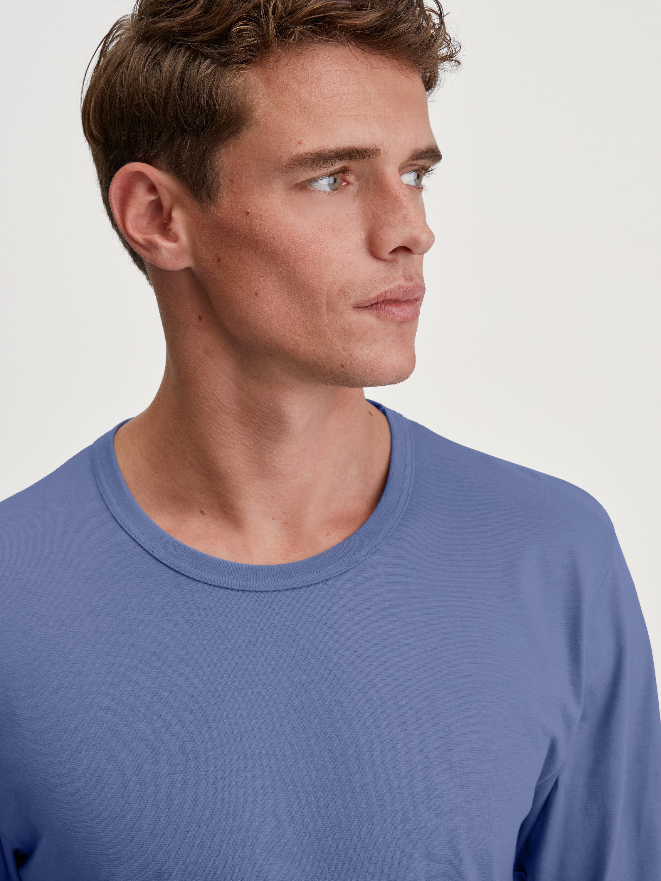 CALIDA Pyjamaoberteil Remix Basic Sleep Herren (1-tlg) Bio-Baumwolle, pflegeleicht, atmungsaktiv, feuchtigkeitsregulierend