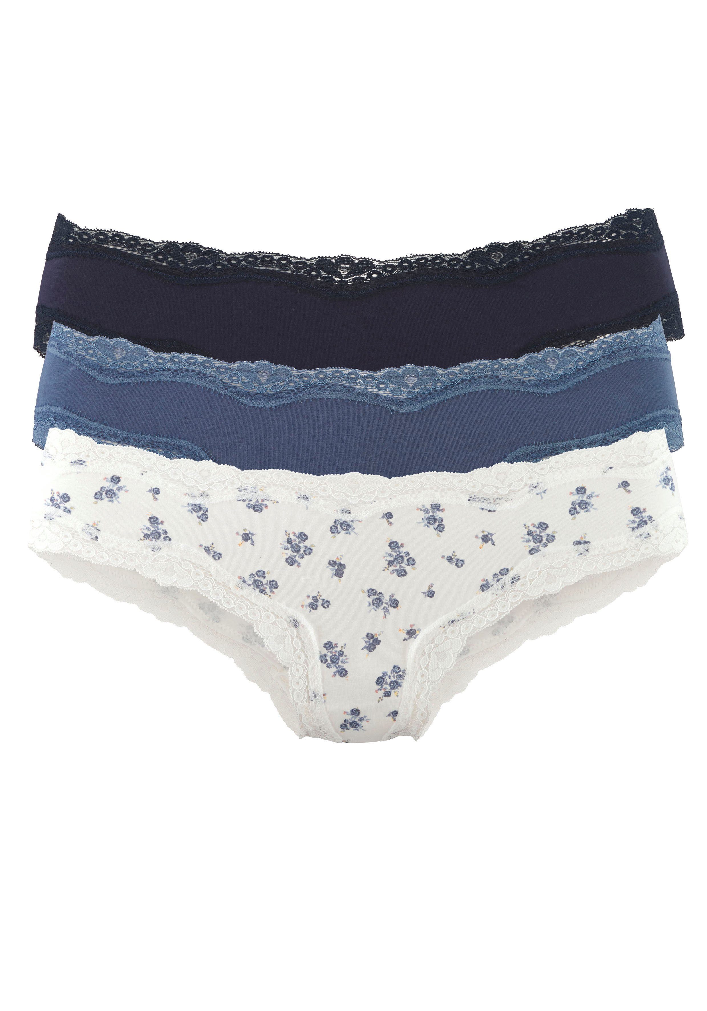 Vivance by Lascana Brasilslip (3er-Pack) aus elastischer Baumwolle