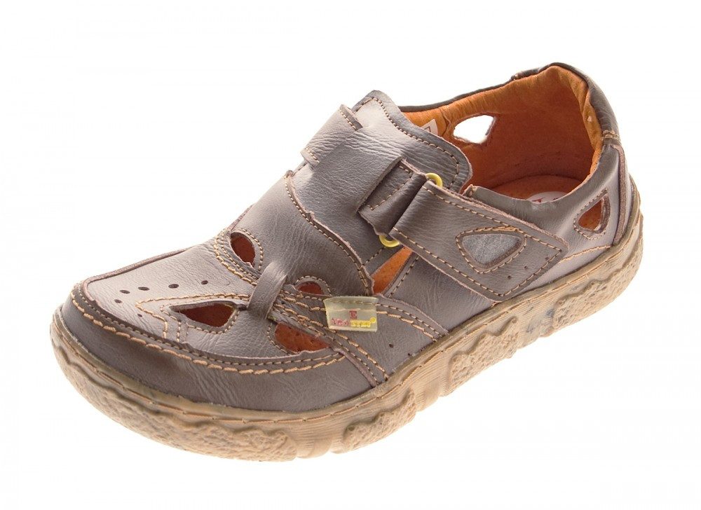 TMA Leder Sandalen TMA 7008 Halb Schuhe Zeitungsdruck Sandale Used Look, Zeitungsdruck, Frühjahr, Sommer