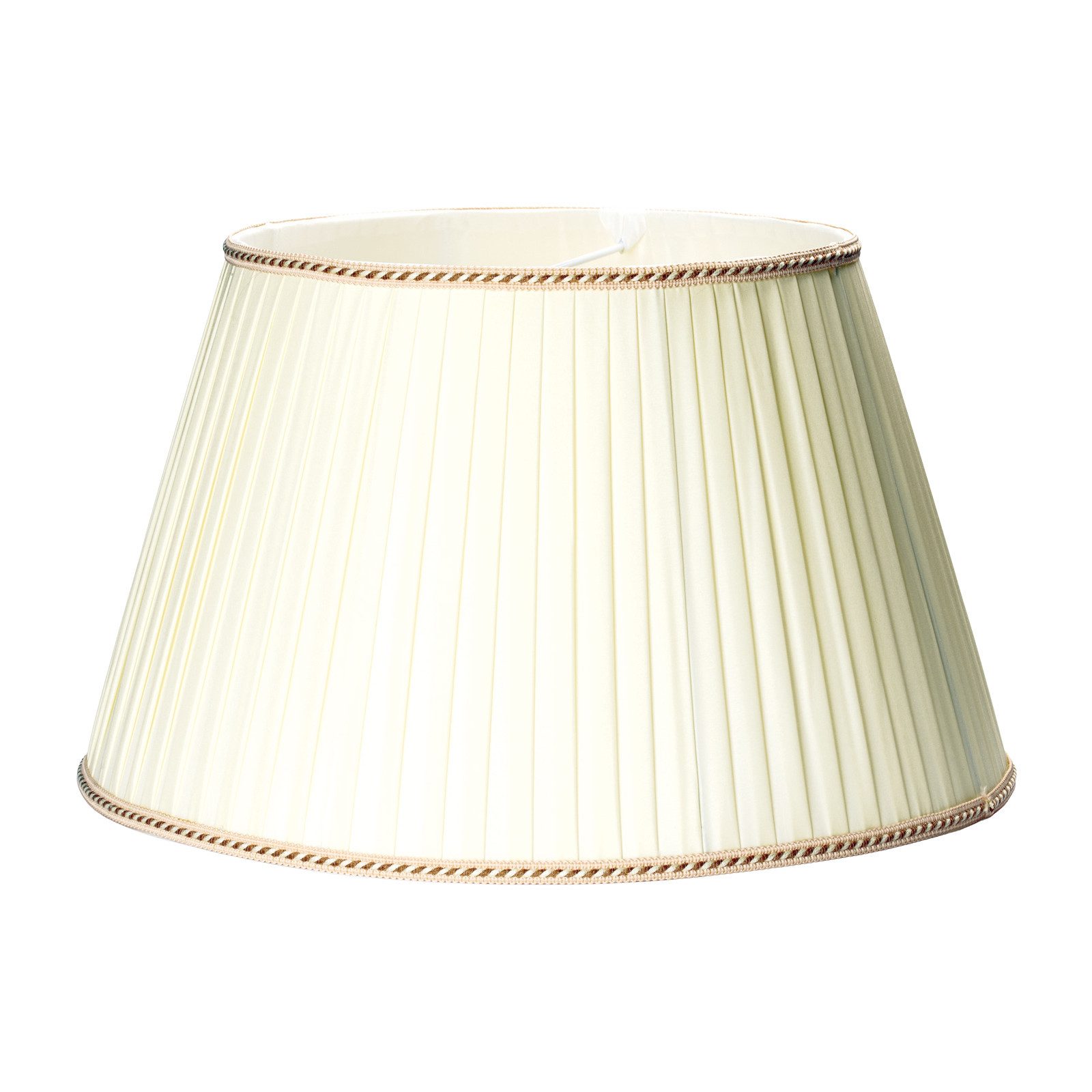 Orion Leuchten Lampenschirm Lampenschirm Creme Stoff braune Borte Ø 45 cm H 27 cm