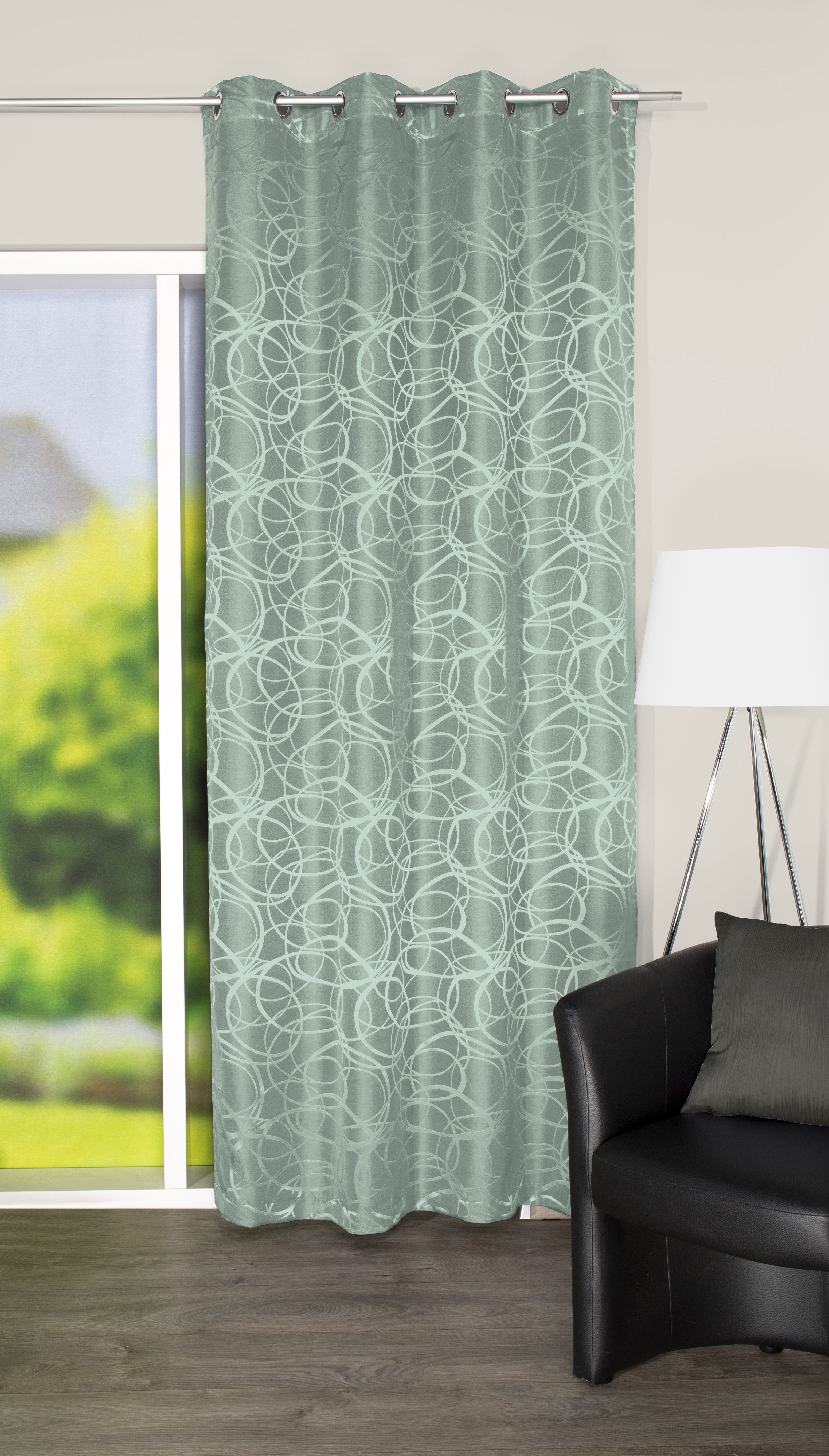 HOME WOHNIDEEN Gardine "LENNY" Ösen 1 Stk. tlg. DEKOSTOFF, JACQUARDMUSTERUN günstig online kaufen