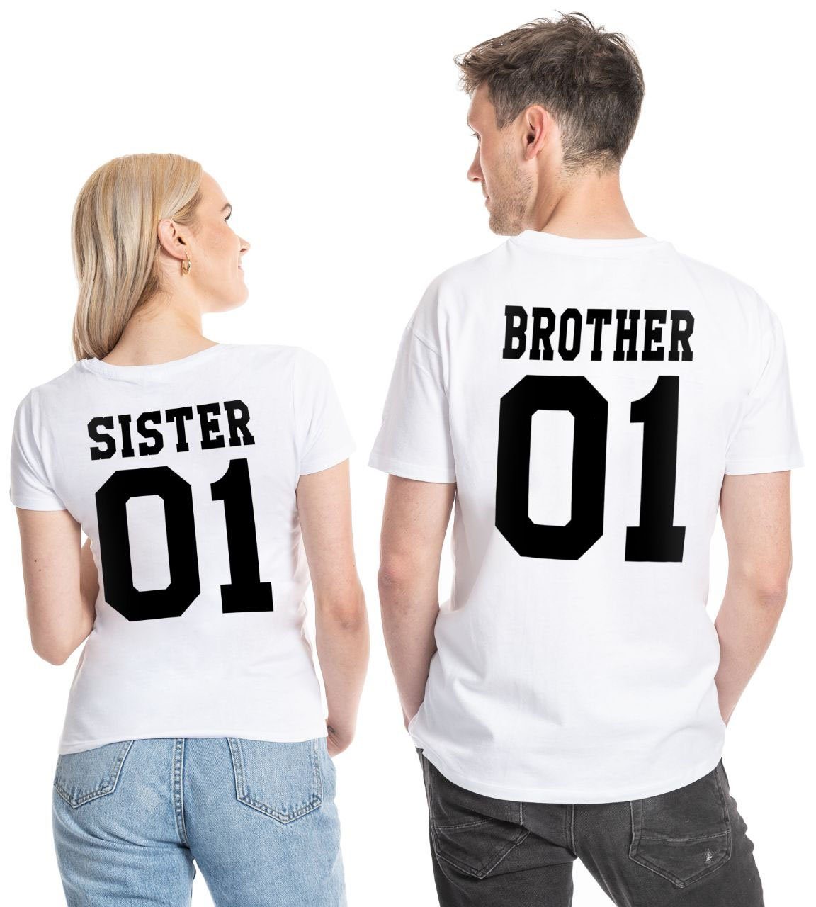 Couples Shop T-Shirt Brother & Sister T-Shirt mit modischem Print