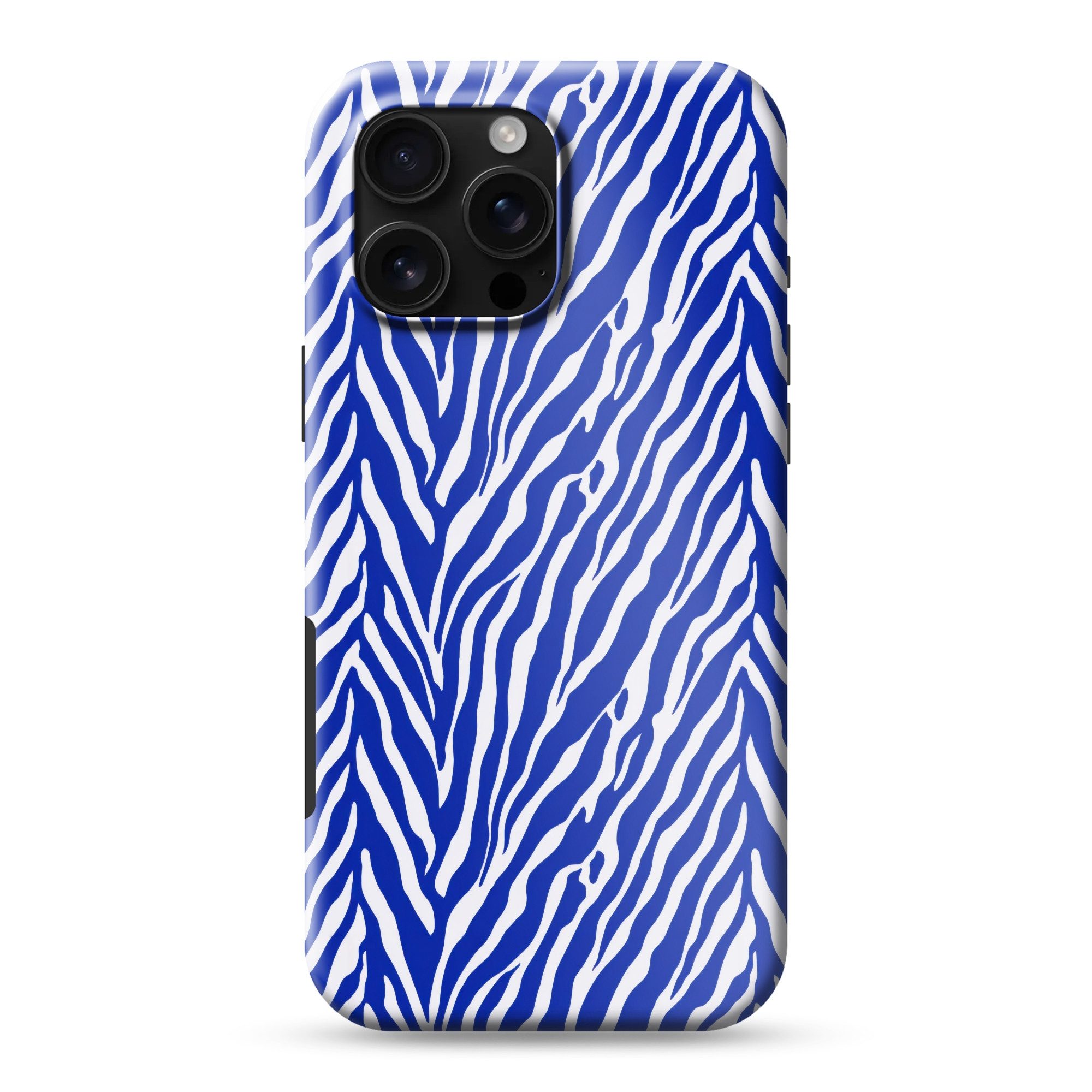 OnlyWow Handyhülle Magsafe für Apple iPhone 16 Pro Max Zebra - Muster - Kobalt - Blau, Phone Case, Hardcase, Stoßfest, Schutzhülle