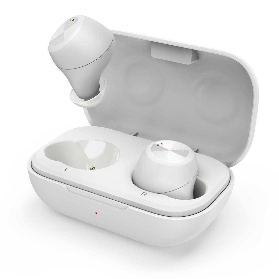Thomson Bluetooth Kopfhörer True Wireless, kabellos, spritzwassergeschützt Bluetooth-Kopfhörer (Sprachsteuerung, True Wireless, Google Assistant, Siri, A2DP Bluetooth, AVRCP Bluetooth, HFP, HSP, SPP, Sprachassistenten, integriertes Mikrofon und Telefonfunkion, In Ear)